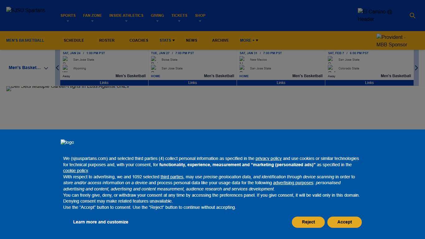 Bell Sets Multiple Career-Highs in Loss Against UNLV - SJSU Athletics - Official Athletics Website - San Jose State Spartans