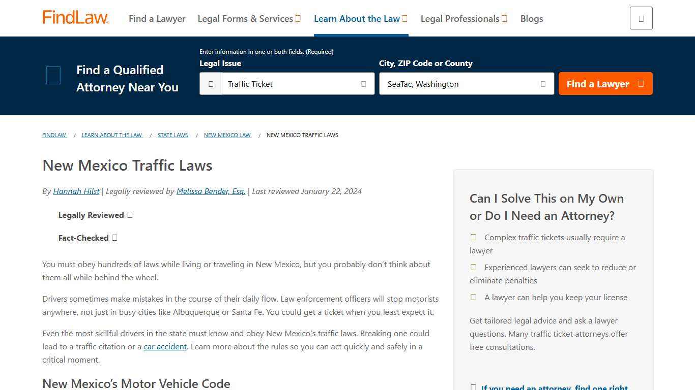New Mexico Traffic Laws - FindLaw